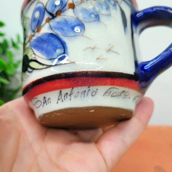 Tonala Hand-Painted Hummingbird Pottery Mug – Signed San Antonio, Mexico - Picture 5 of 14
